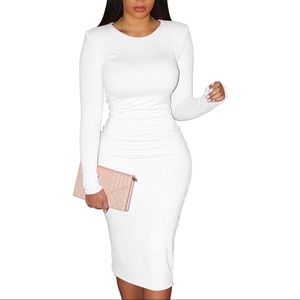 Sexy Bodycon Long Sleeve Round Neck Dress